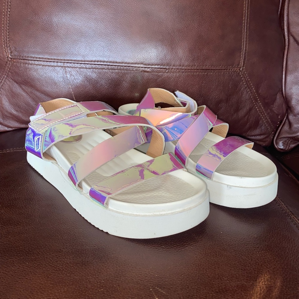 holografic platform shoes